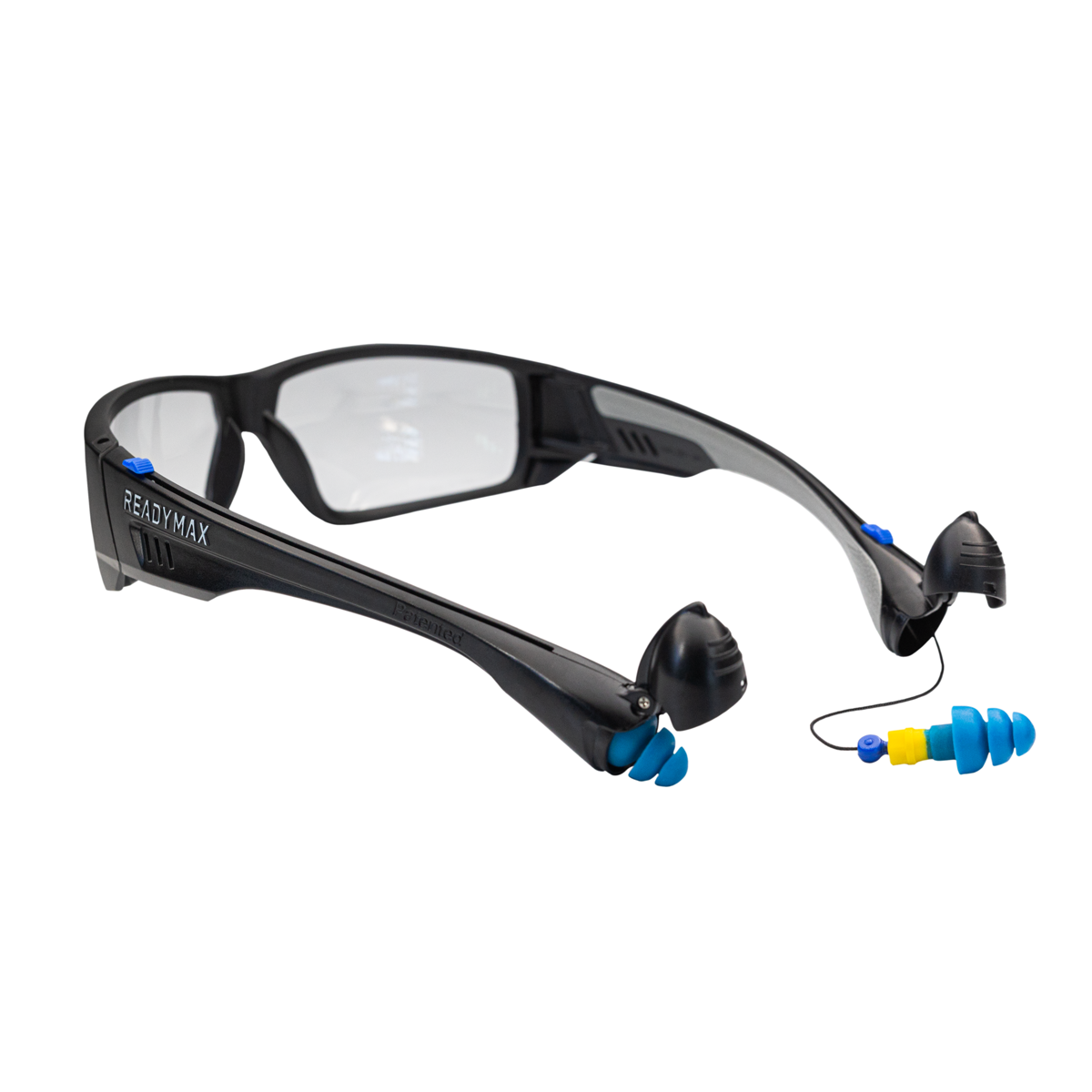 Ready Max Clear Safety Glasses with bult in Ear Plugs