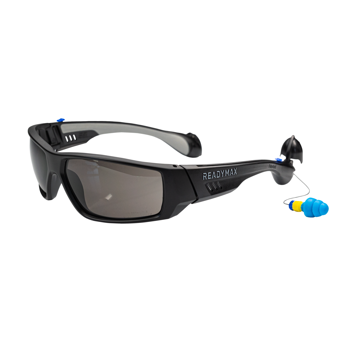 Ready Max Clear Safety Glasses with bult in Ear Plugs
